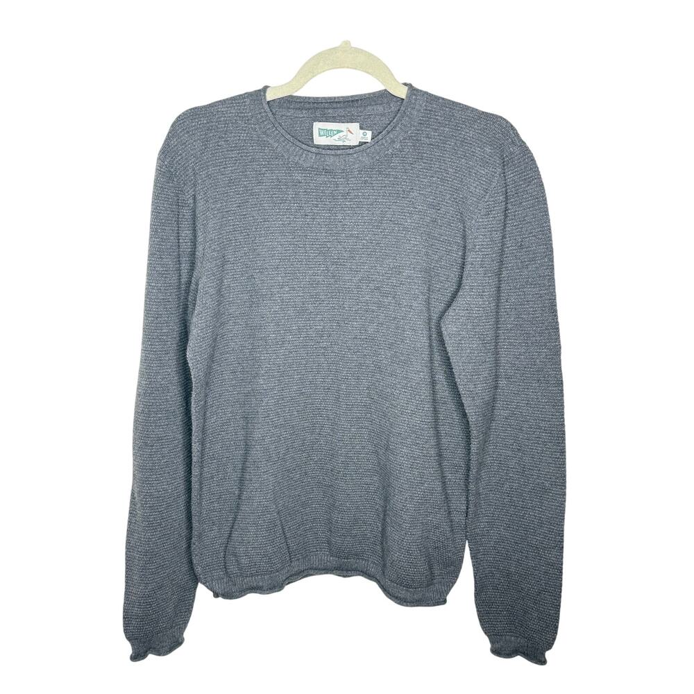 Wellen Sweater Men's Medium Gray Waffle Organic Cotton Cashmere Huckberry - Picture 6 of 6
